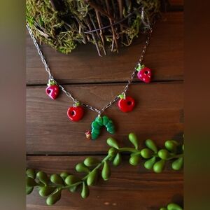 The very hungry catepiller handmade necklace